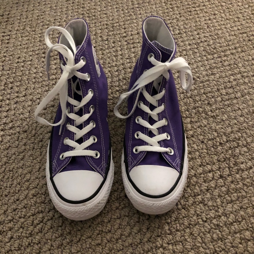 Purple high top converse